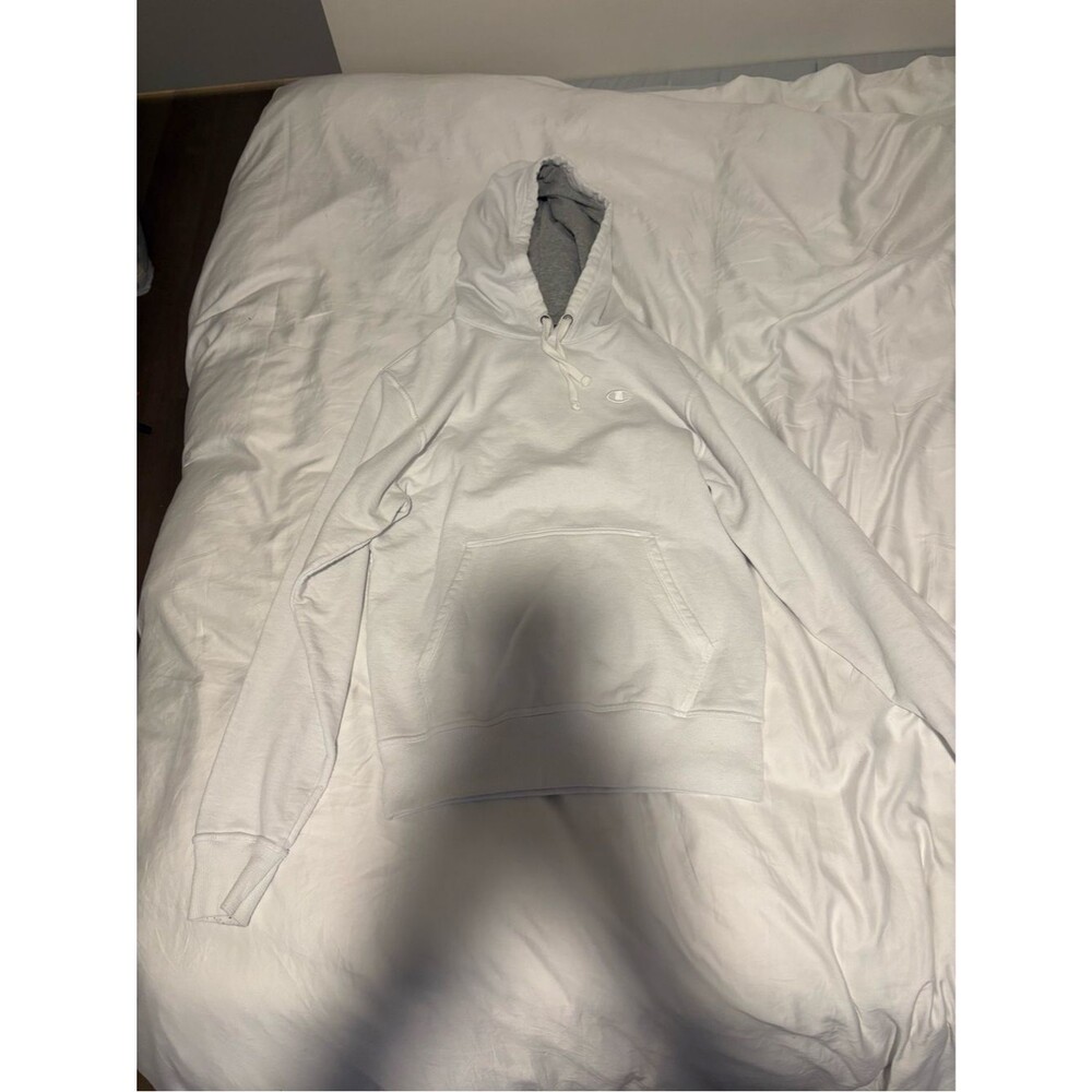 Champion White Pullover Hoodie with Subtle Logo
